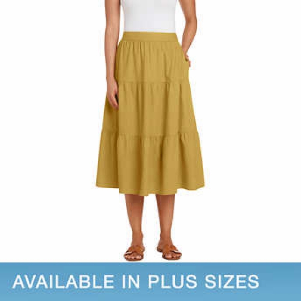 Matty M Ladies' Tiered Midi Skirt